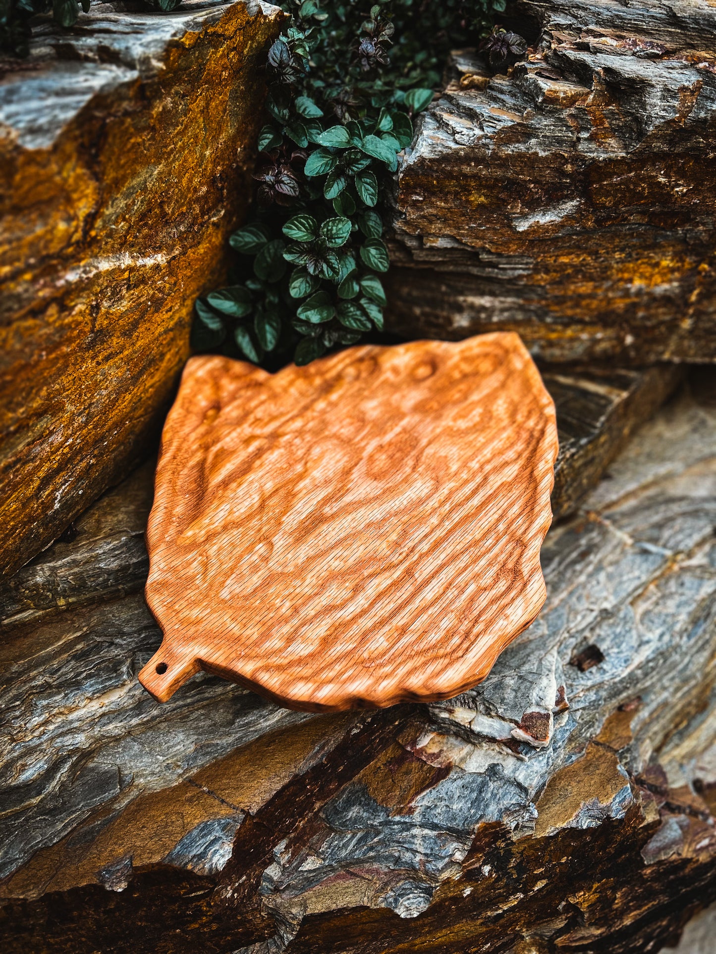 Handcrafted Leaf-Shaped Charcuterie Board
