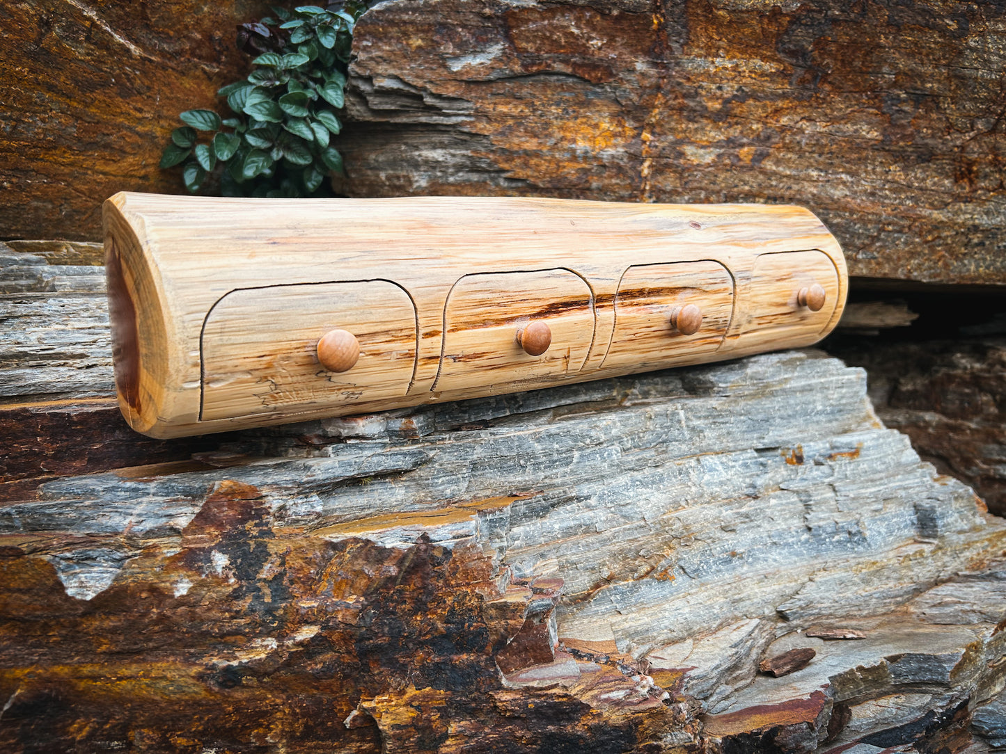 Handcrafted Cedar Log Jewelry Box