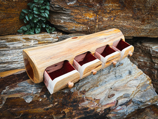Handcrafted Cedar Log Jewelry Box