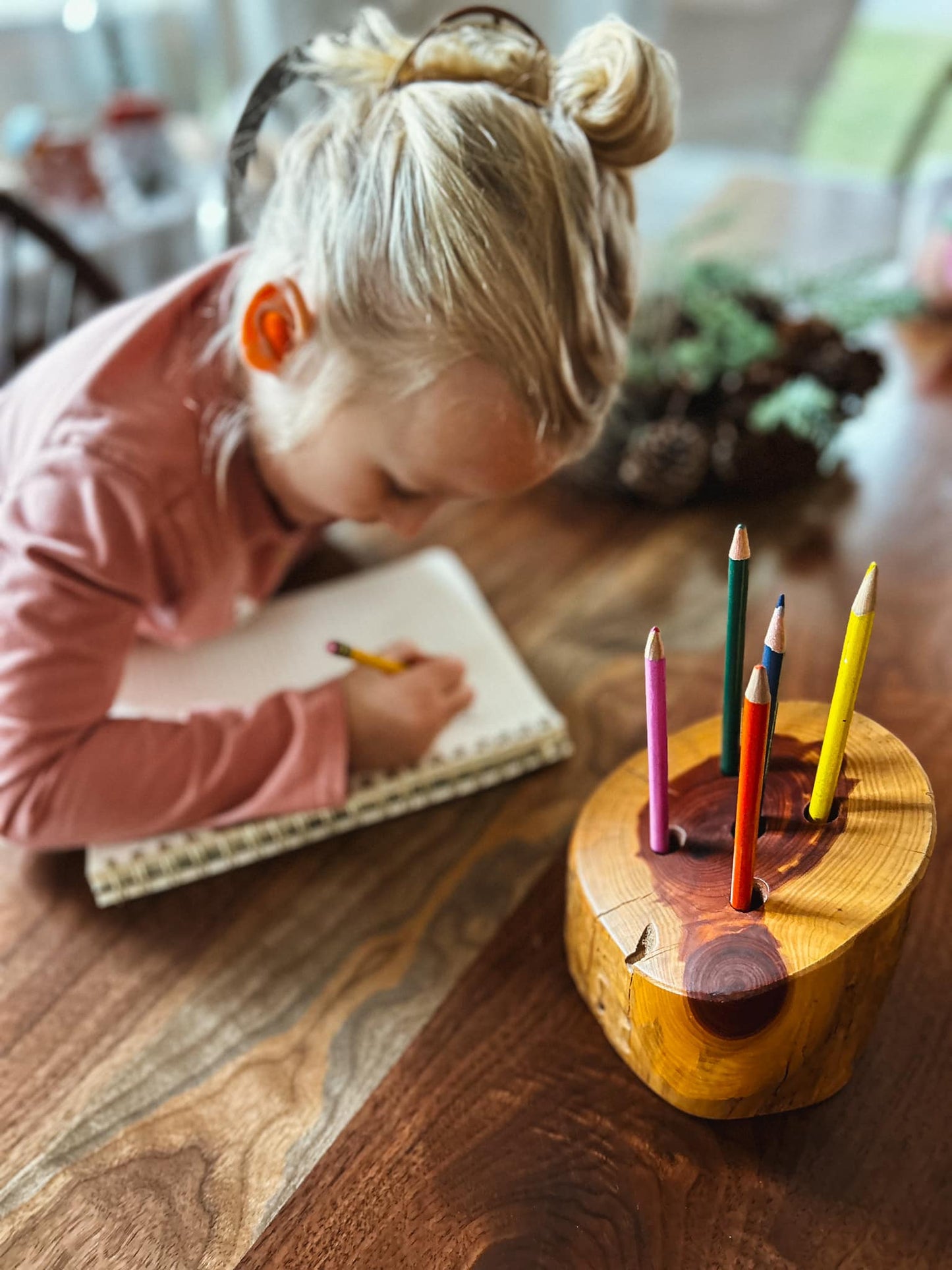 Cedar 5 Pencil Holder